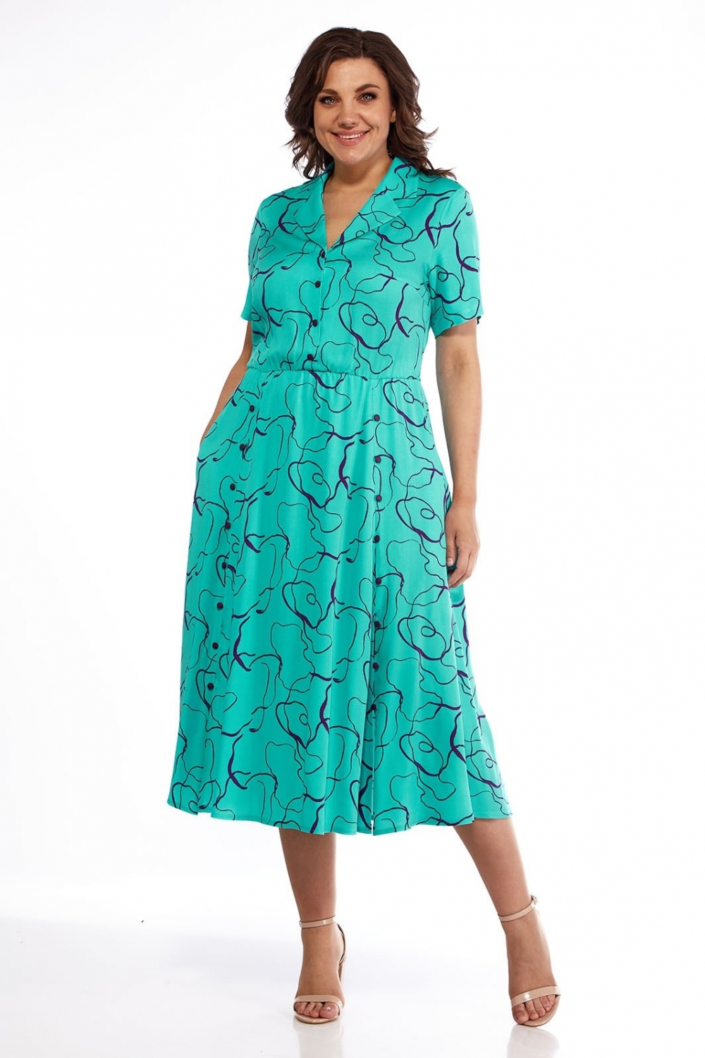 Платье 2338 / бирюза Леди стиль классик