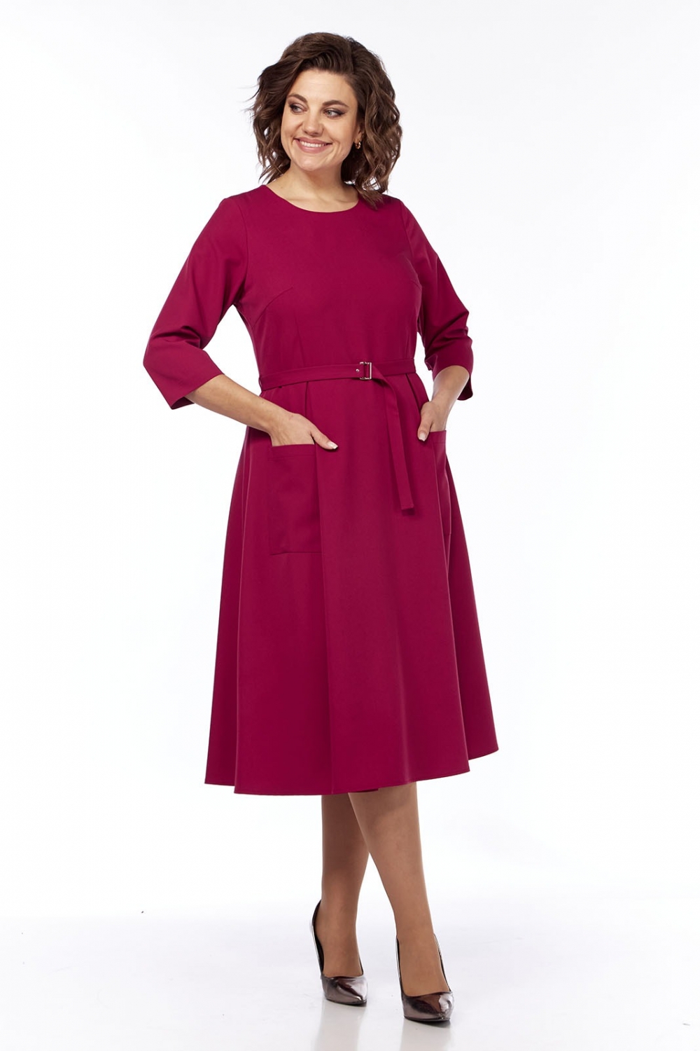 Платье 1270/бордо Леди стиль классик