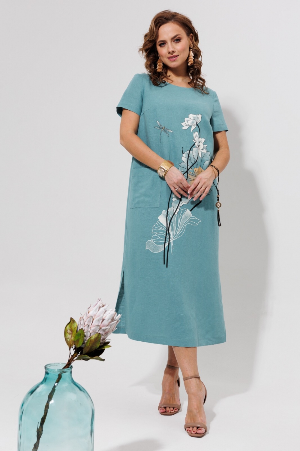 Платье 963/голубой Галеан стиль