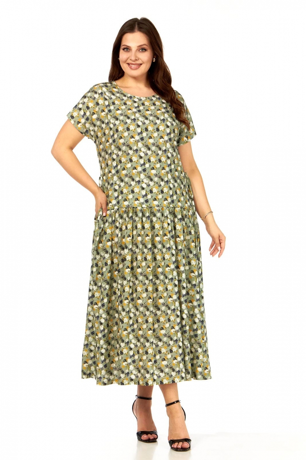 Платье 1976зеленый Леди стиль классик