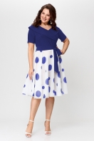 Платье 2827 голубой Леди стиль классик