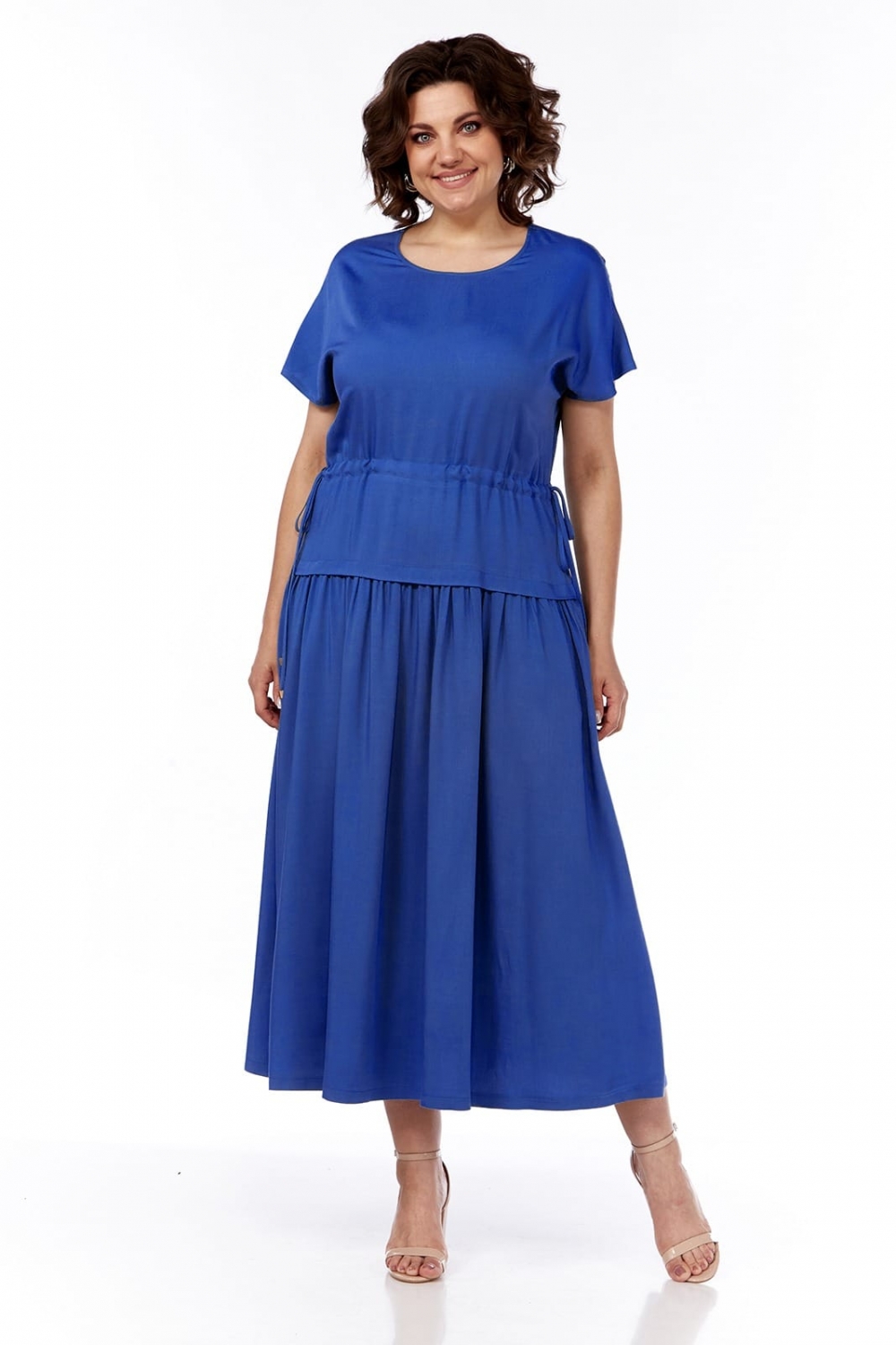 Платье 1976 синий Леди стиль классик